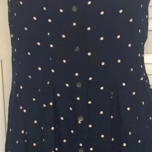 Madewell Boho Ruffle-strap Navy Polka Dot Button Down Sleeveless Sundres… - Picture 10 of 15